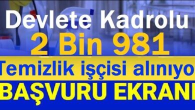 Devlete 2981 Temizlik Personeli Turkiye Geneli Il il Aciklandi iskur ilanlari