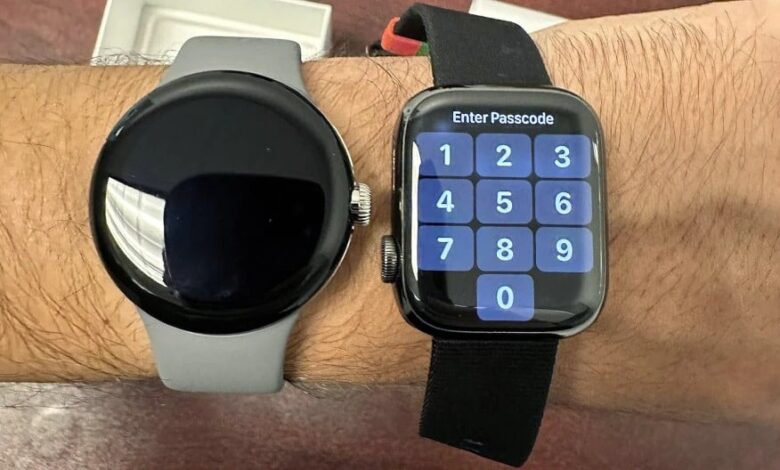 Google Pixel Watch ve Apple Watch yan yana