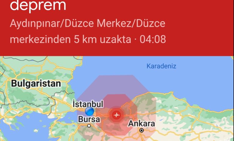 Android Deprem Uyari Sistemi Duzce depreminde calisti