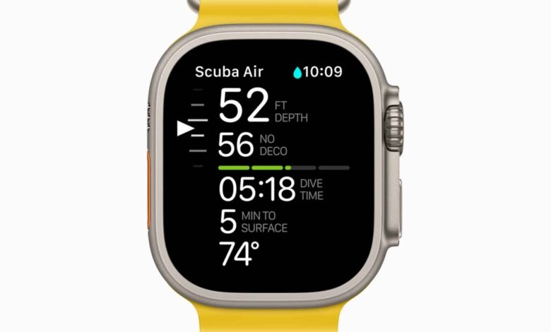 Apple Watch Ultra Oceanic uygulamasi dagitimda